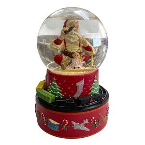Coca-Cola Animated Santa Snow Globe Musical Train Christmas Decoration